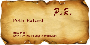 Poth Roland névjegykártya