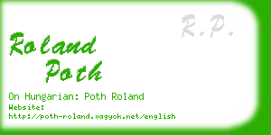 roland poth business card